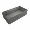 Bocchi Contempo Workstation Apron Front Fireclay 36 in. Single Bowl Kitchen Sink in Matte Gray 1505-006-0120